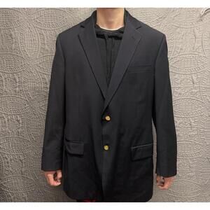 Joseph Feiss 44T Black Gold Button 100% Worsted Wool Mens Blazer‎ Sport Coat